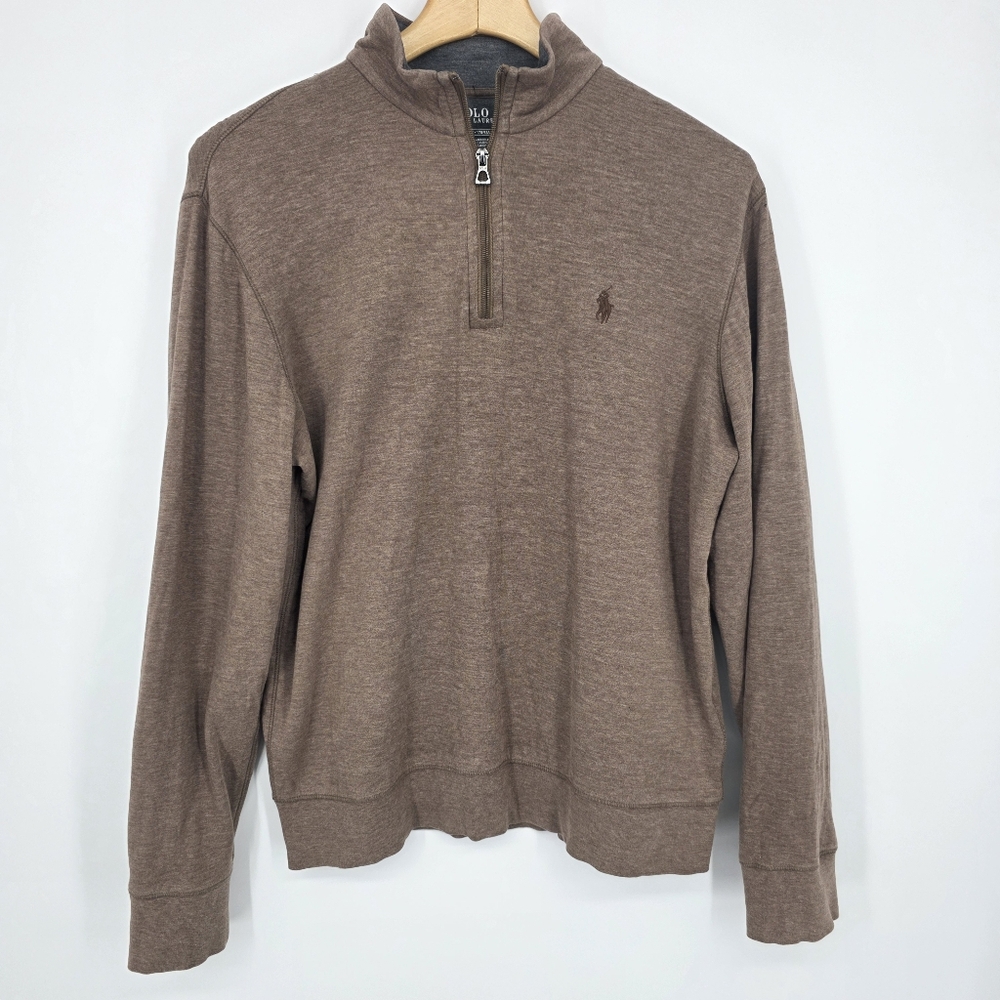 Polo Ralph Lauren Brown Quarter-Zip Sweater S.